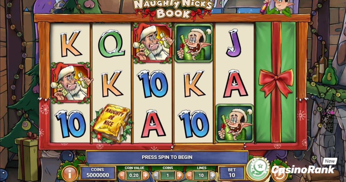 Испытайте новейшие игровые автоматы Play'n Go на тему Рождества: Naughty Nick's Book